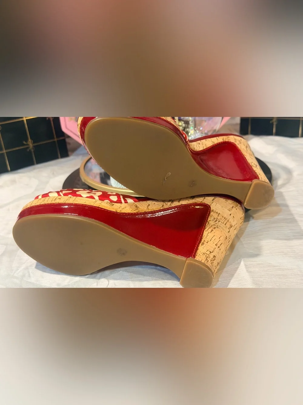 EUC🌺❤️Marc Jacobs
Red and Cream Cork Platform Slide Mules. - Picture 7 of 9